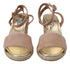 Prada Pink Suede Leather Wedge Sandals for Women – Ankle Strap Espadrille Heels